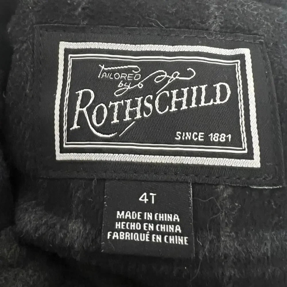 Rothschild‎ Boys 4T Old Money Preppy Light Academia Hood Toggle Coat Scarf Set
